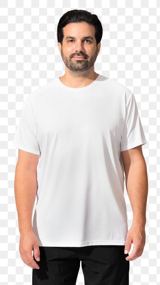 Png t-shirt mockup on Indian man with transparent background