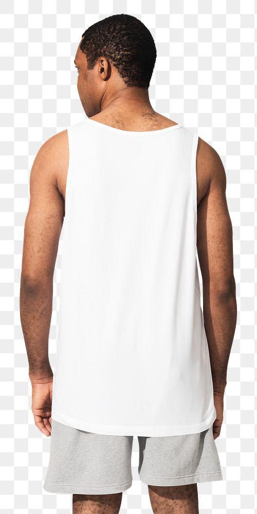 Png white tank top on transparent background 