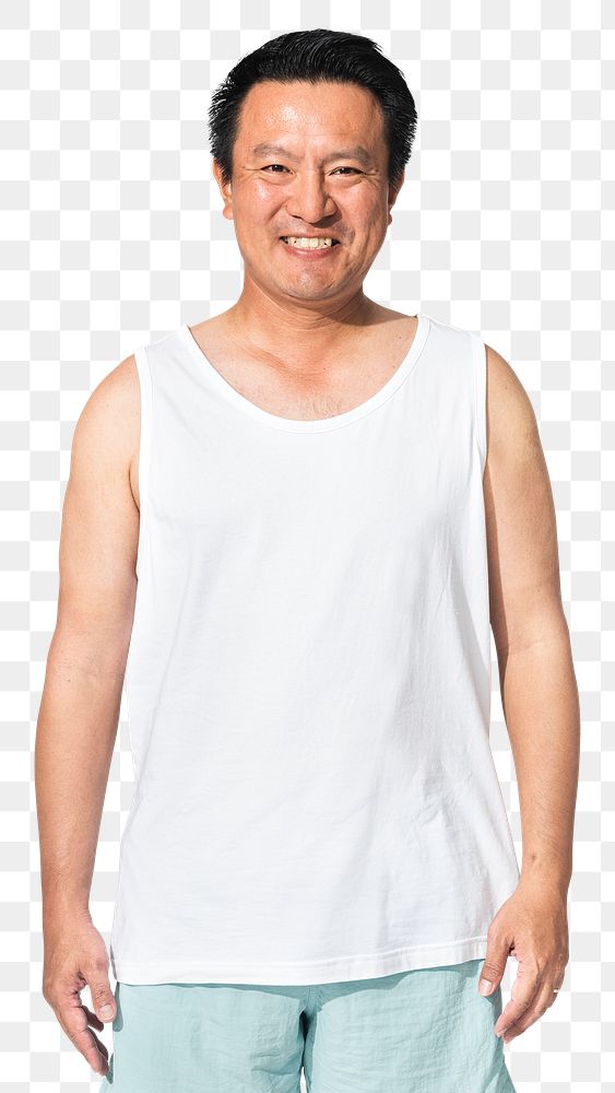 Png white tank top on transparent background 
