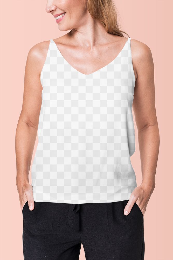 Png tank top mockup transparent womenswear 