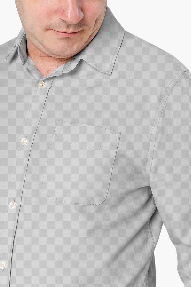 Png long-sleeve shirt mockup on a man apparel