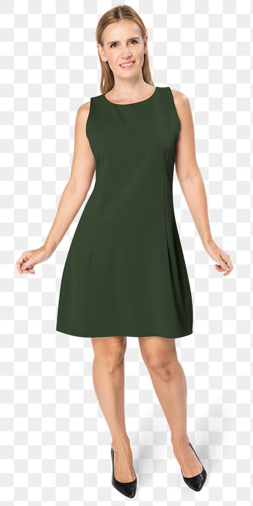 Png green dress mockup womenswear
