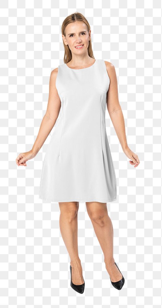 Png white dress mockup womenswear