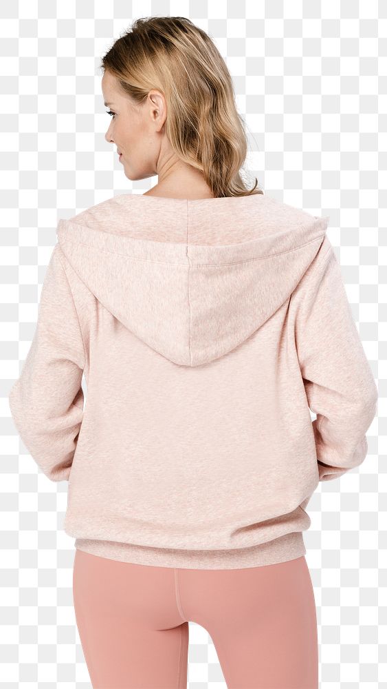 Png hoodie and yoga pants mockup rear view