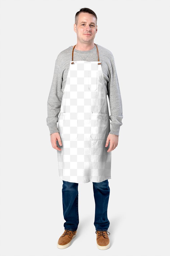 Png white apron mockup chef’s uniform 