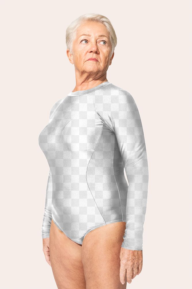 Surfing one-piece swimsuit png mockup transparent summer apparel