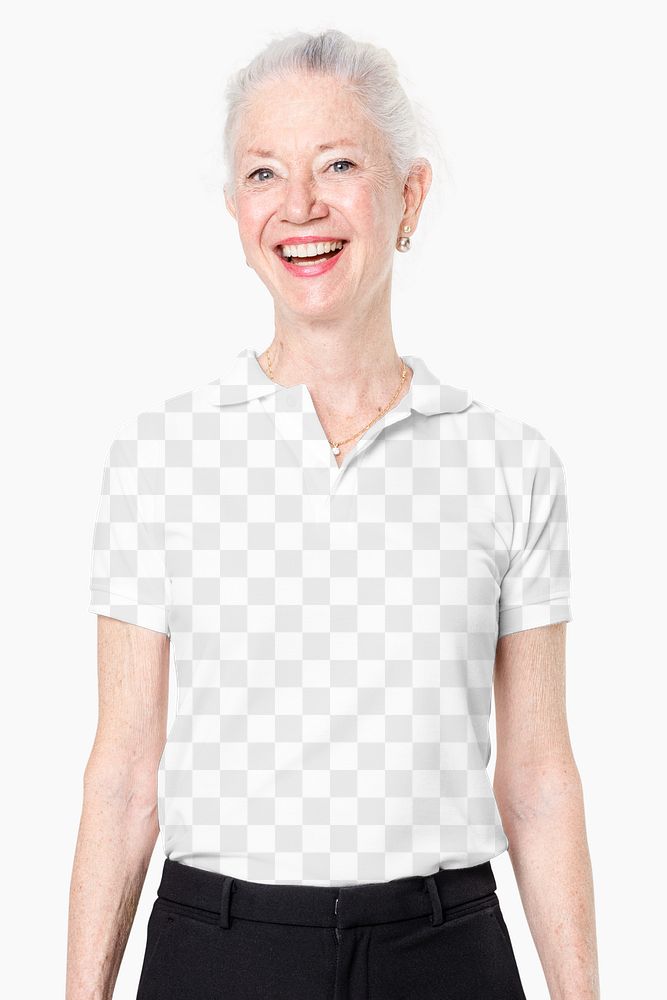 Polo shirt png mockup transparent with women&rsquo;s apparel