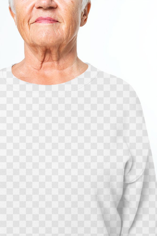 Sweater png transparent mockup senior athleisure fashion close up