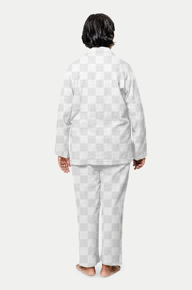 Pajamas png mockup transparent nightwear apparel shoot rear view