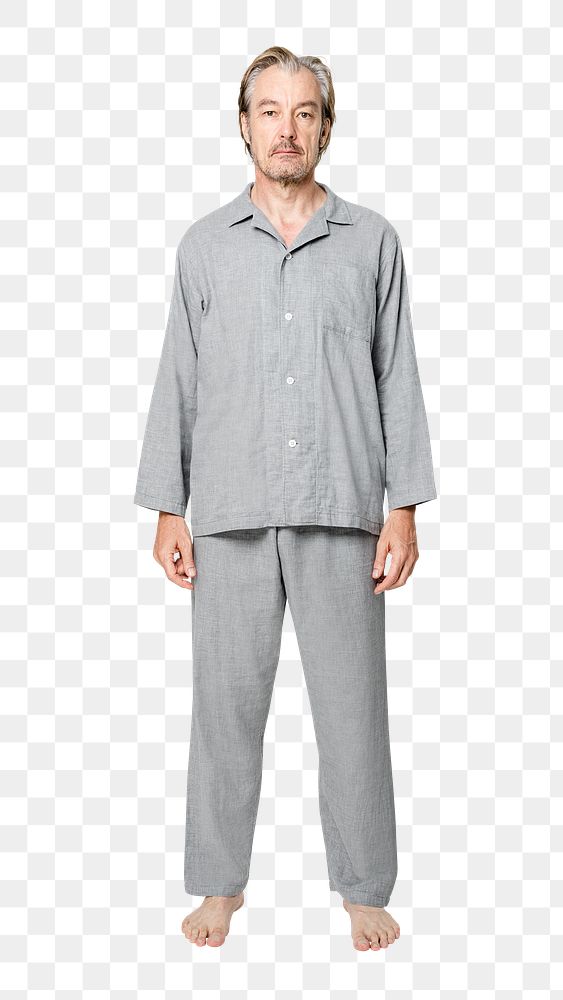 Gray pajamas png mockup nightwear apparel shoot