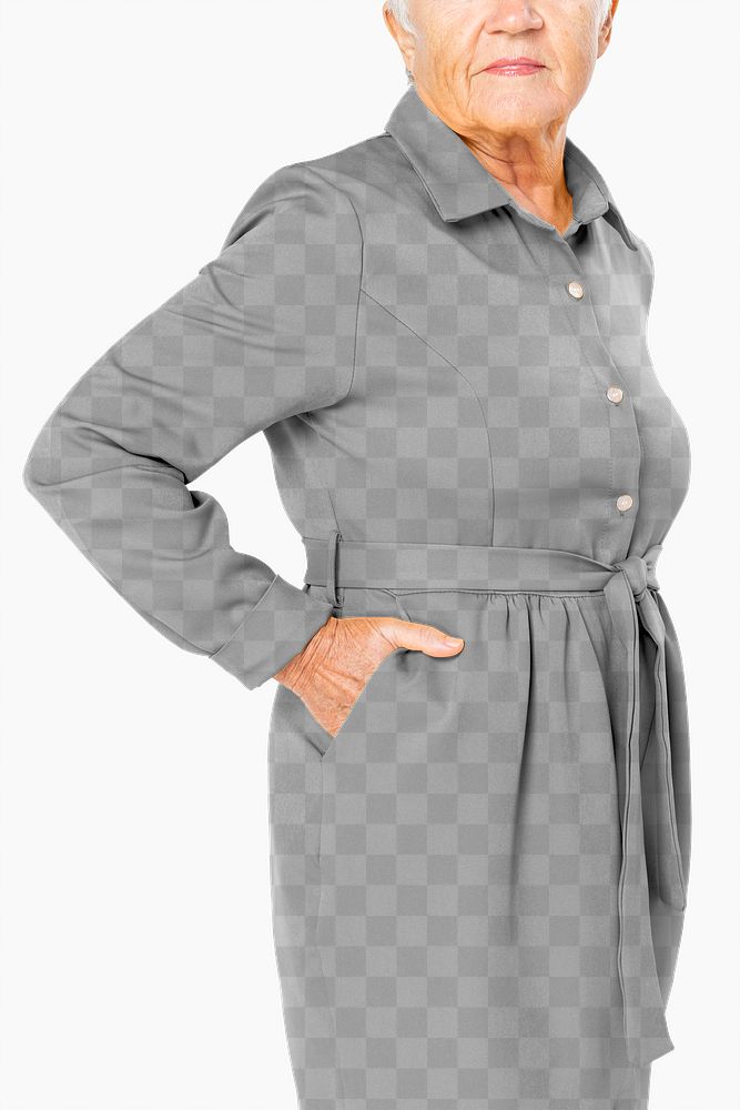 Shirt dress png mockup transparent long sleeve senior apparel