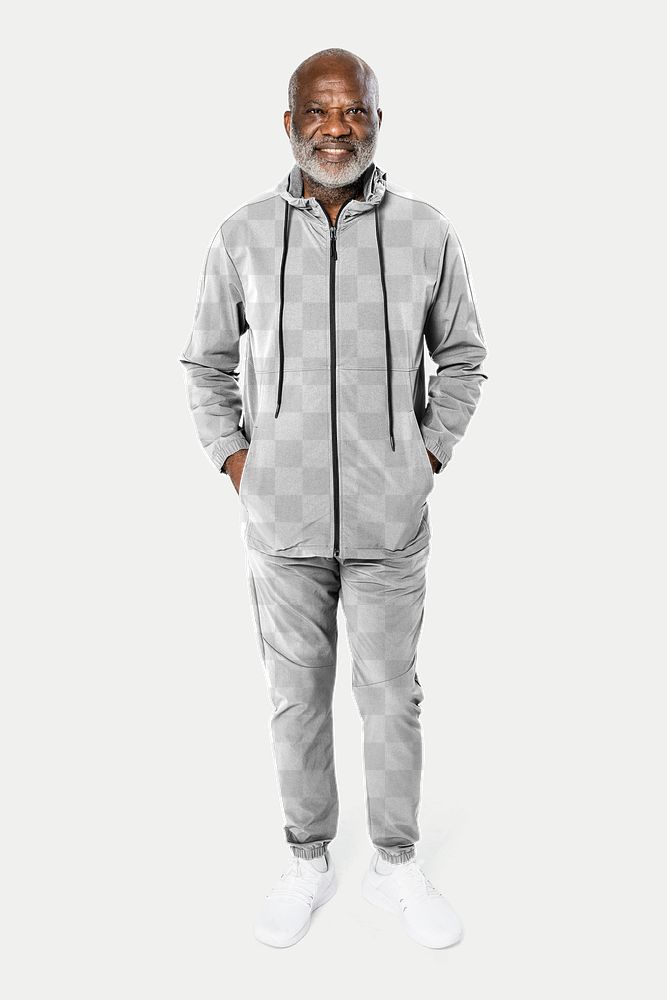 Jacket png transparent mockup and sweatpants men&rsquo;s casual apparel full body