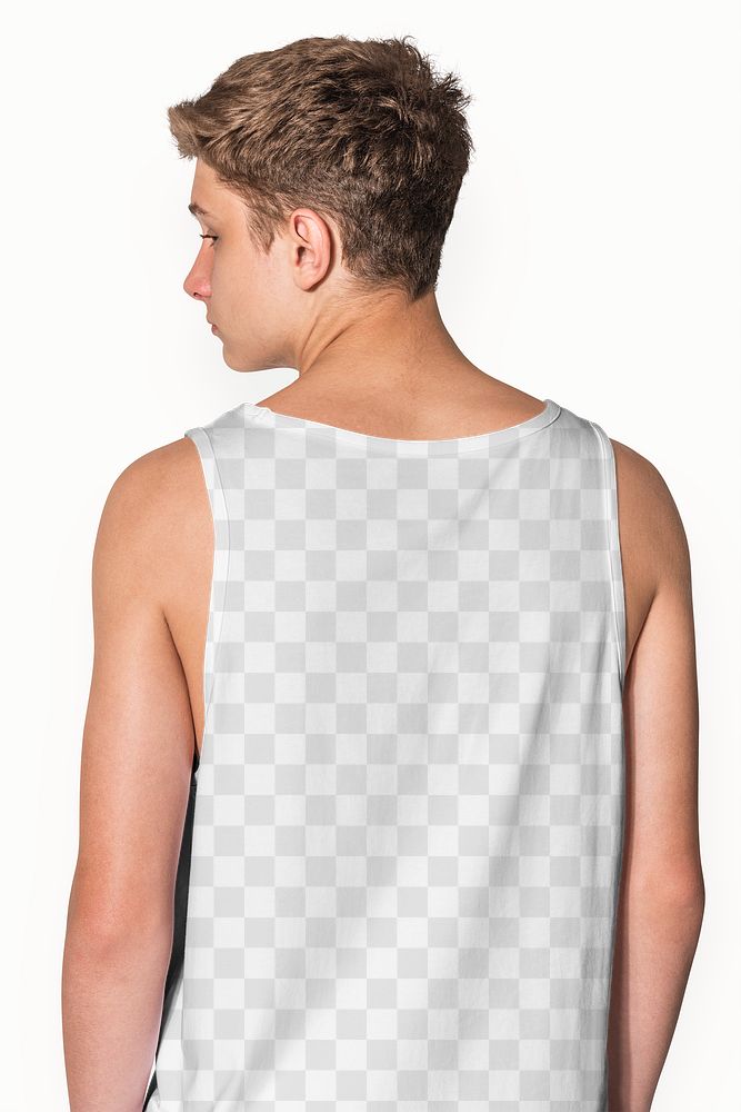 Png tank top mockup teenage summer apparel shoot