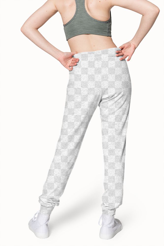 Png girls&rsquo; transparent sweatpants mockup for activewear fashion shoot