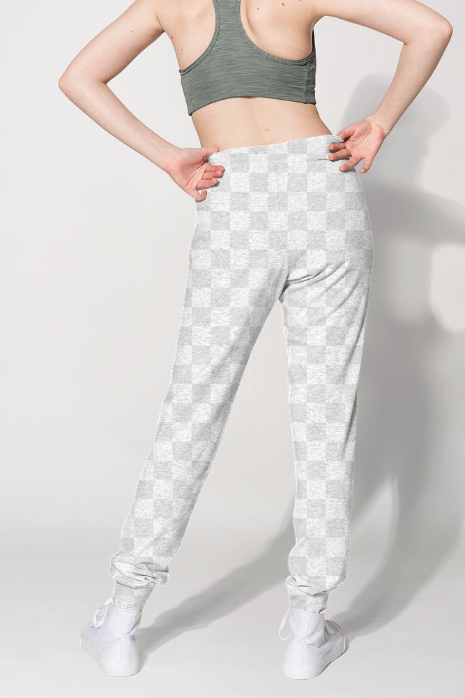 Png girls&rsquo; transparent sweatpants mockup for activewear fashion shoot