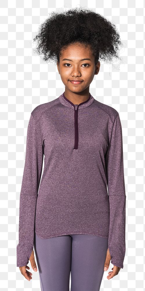 Png active stretch jacket mockup purple sportswear fashion shoot