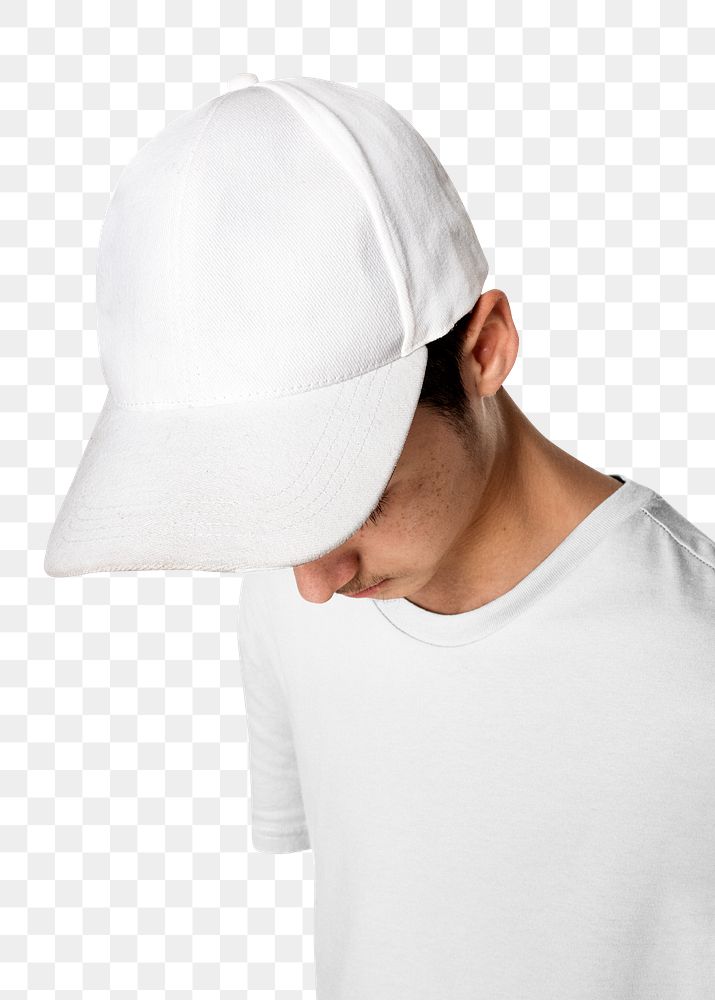 Png white cap mockup for street apparel shoot