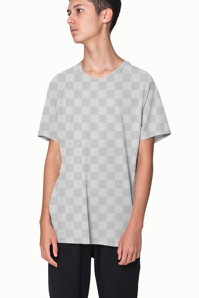 Png transparent t-shirt mockup for boys youth apparel