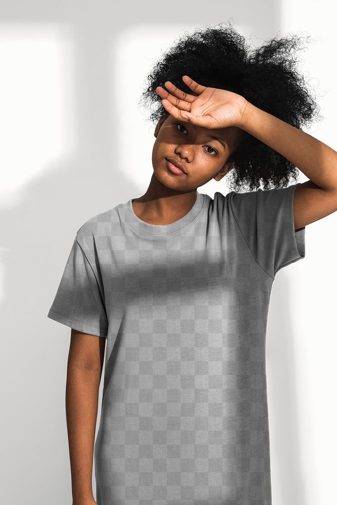 Png t-shirt dress mockup transparent teen&rsquo;s apparel shoot rear view