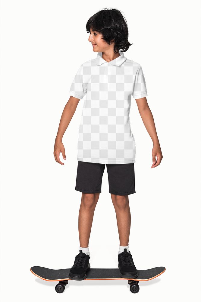 Png polo shirt transparent mockup basic youth apparel shoot