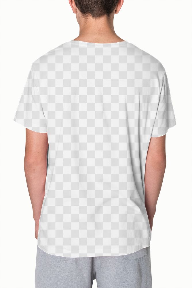 Png transparent t-shirt mockup teenage boys&rsquo; basic apparel shoot rear view