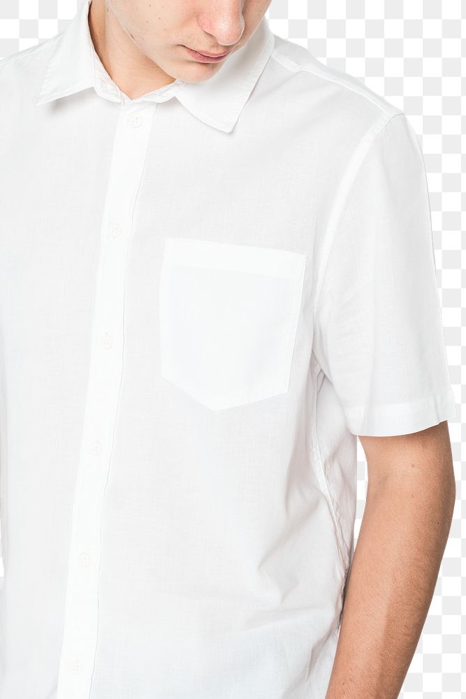 Png teenage boy mockup in white shirt for youth fashion photoshoot