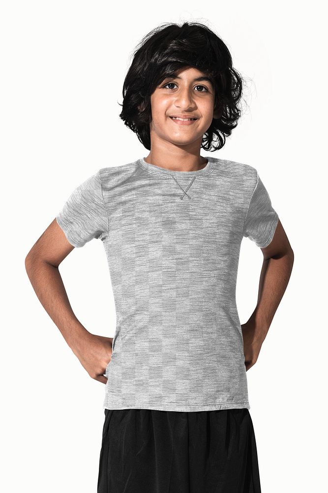 Png transparent t-shirt mockup for boys youth apparel