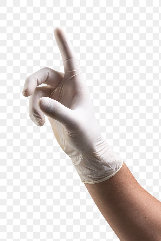 Medical gloves png mockup human hands using invisible screen