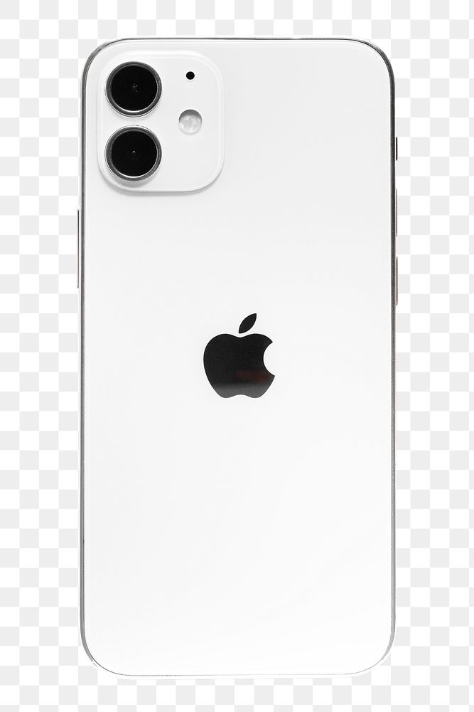 White Apple iPhone 12 Mini png phone rear view mockup. SEPTEMBER 17, 2020 - BANGKOK, THAILAND