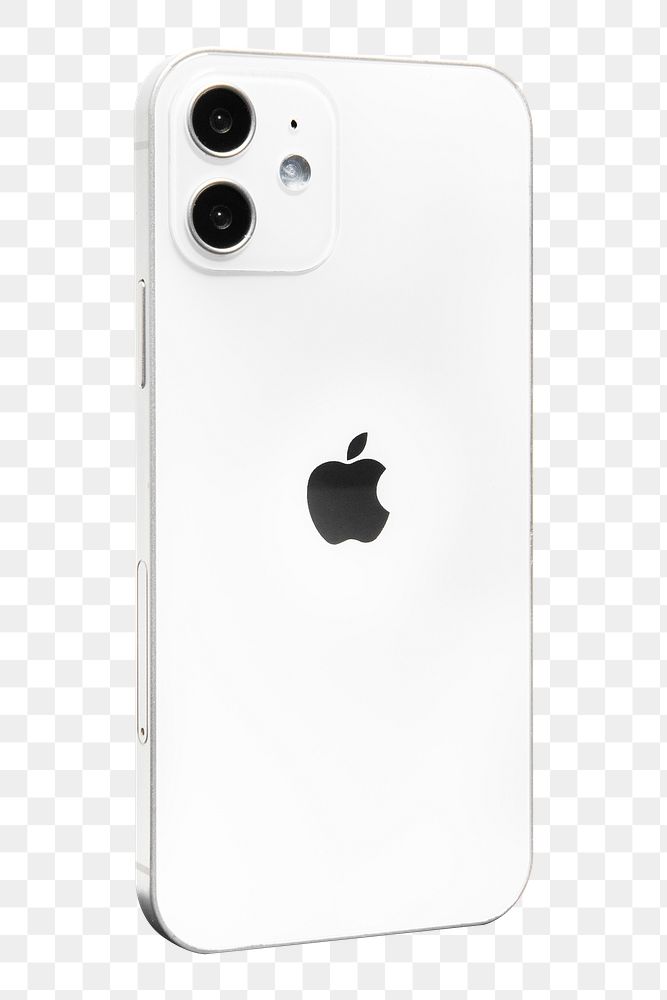 White Apple iPhone 12 png phone rear view mockup. NOVEMBER 12, 2020 - BANGKOK, THAILAND