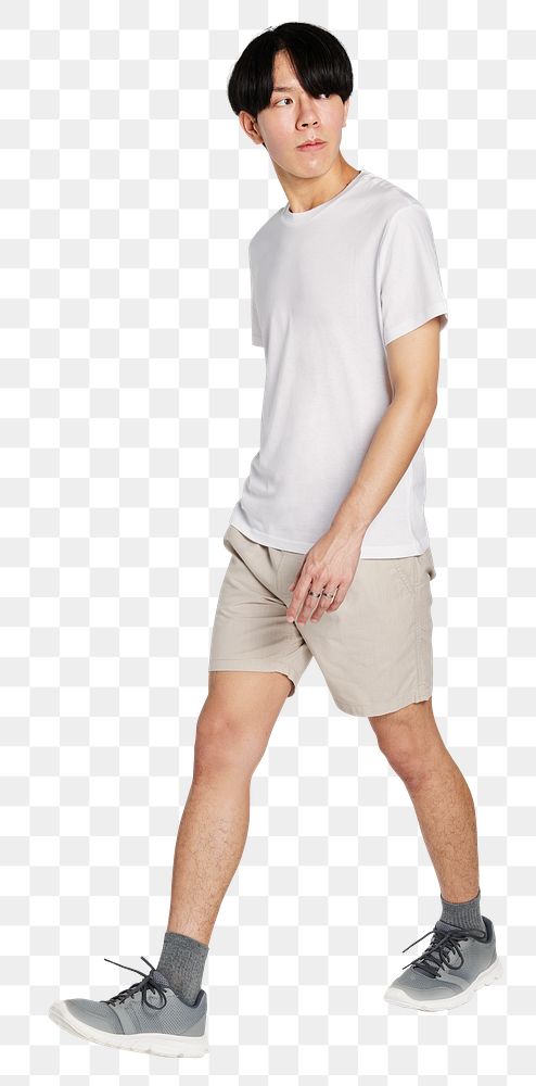 Png men's minimal fashion white shirt mockup 
