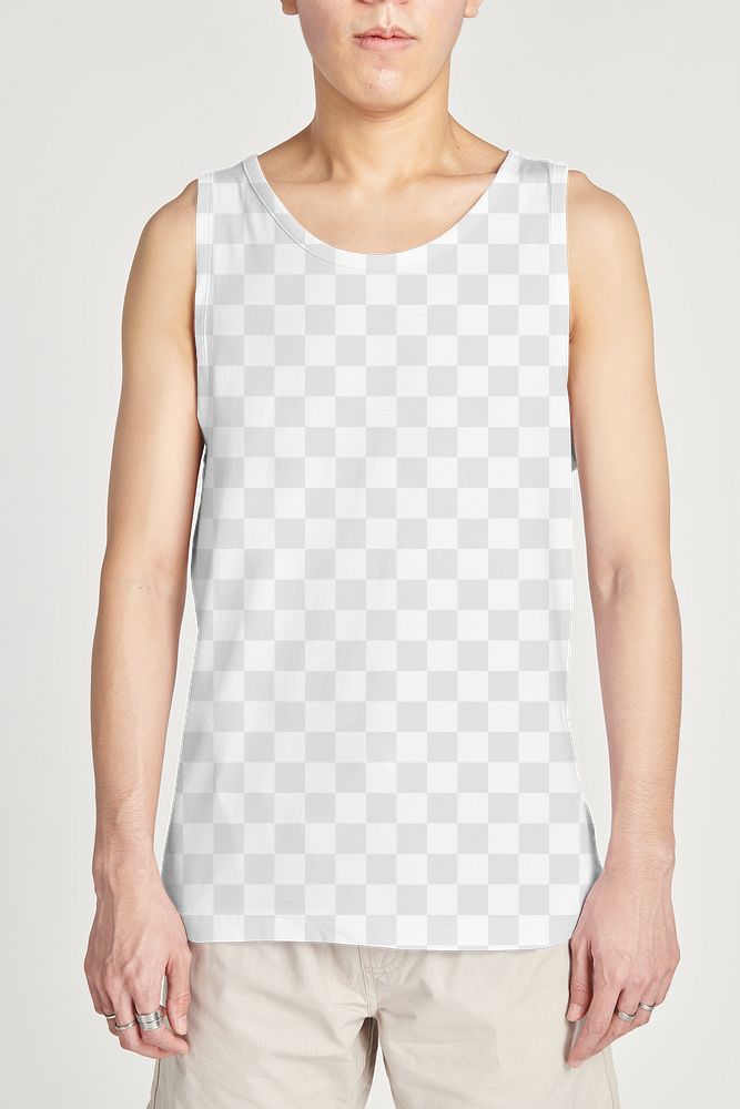 Man in a mockup tank top png