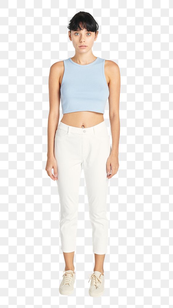 Png women's cropped top apparela mockup outfit