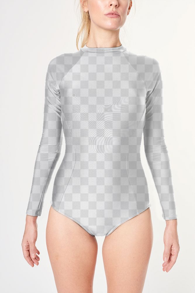 PNG long sleeved swimsuit mockup