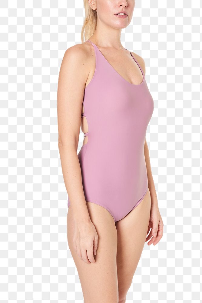 Women's pink one piece png mockup