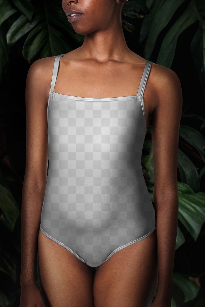 Women's one piece png swimsuit mockup
