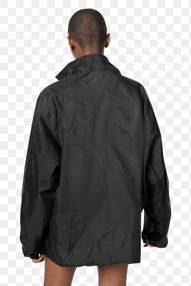PNG big black jacket mockup with design space