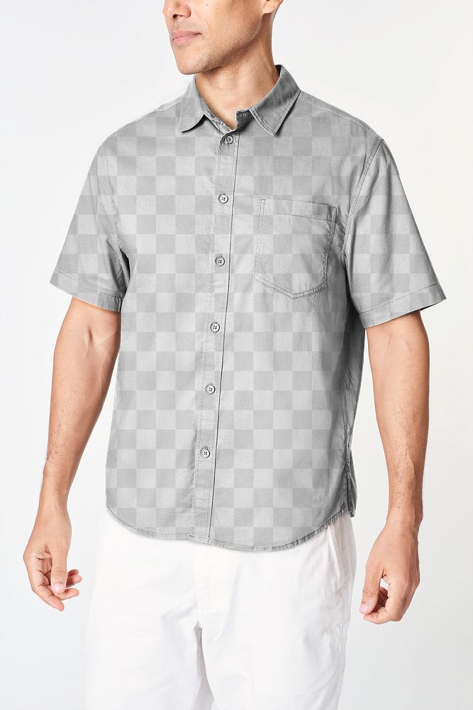 Png man in a gray shirt mockup