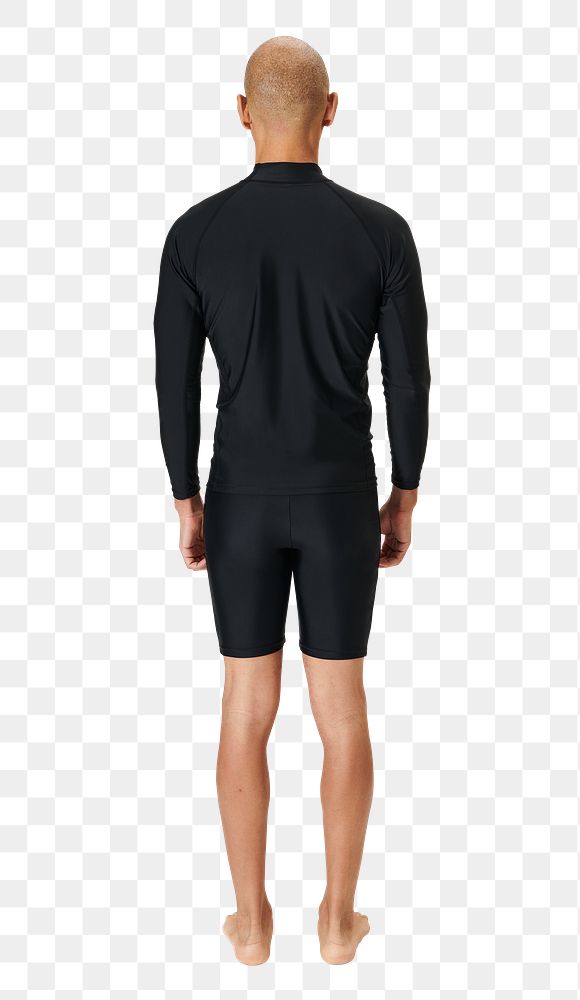 Png men's black long sleeved swimsuit