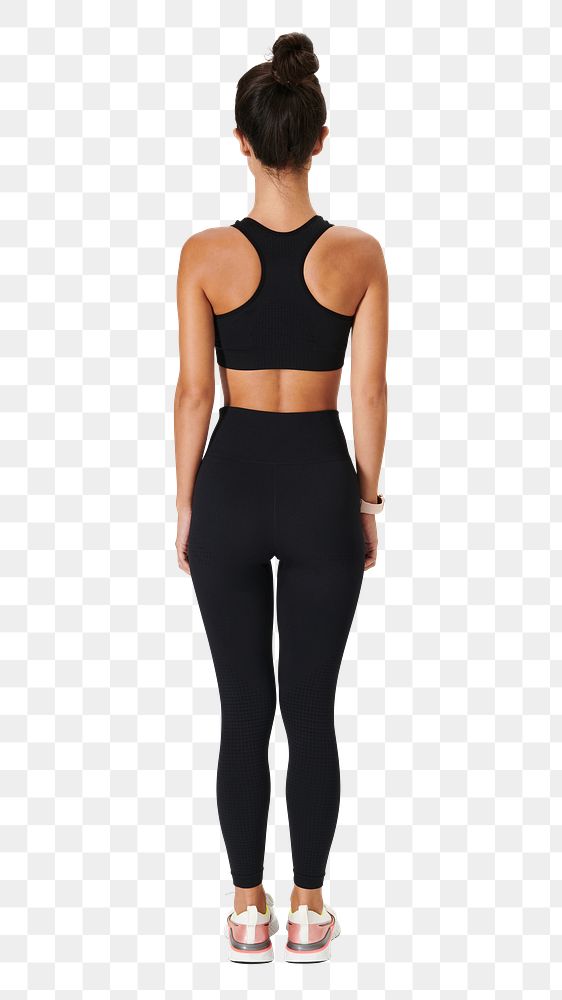 Png women's yoga outfit mockup active wear