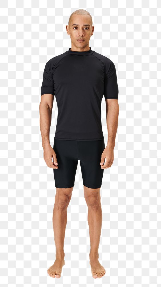 Png men's black swimsuit top 