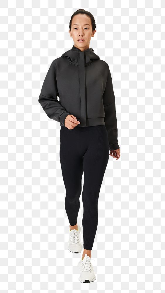 Active woman in sports outfit png mockup
