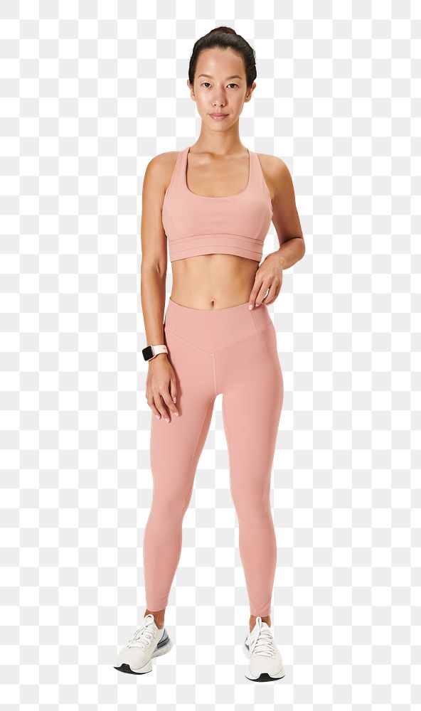 Png women's yoga outfit mockup active wear