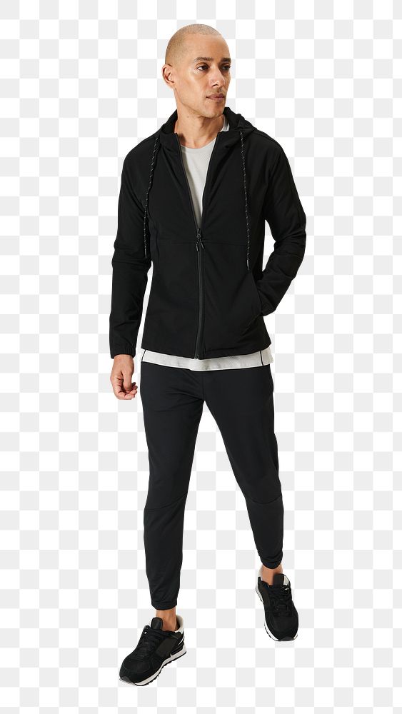 Man in a black hoodie png mockup