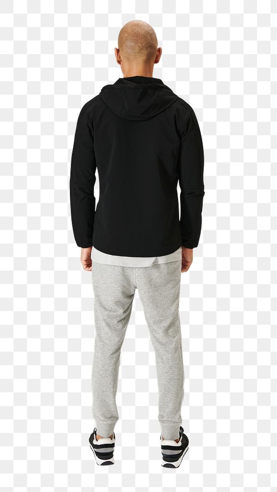 Png man in a black hoodie mockup