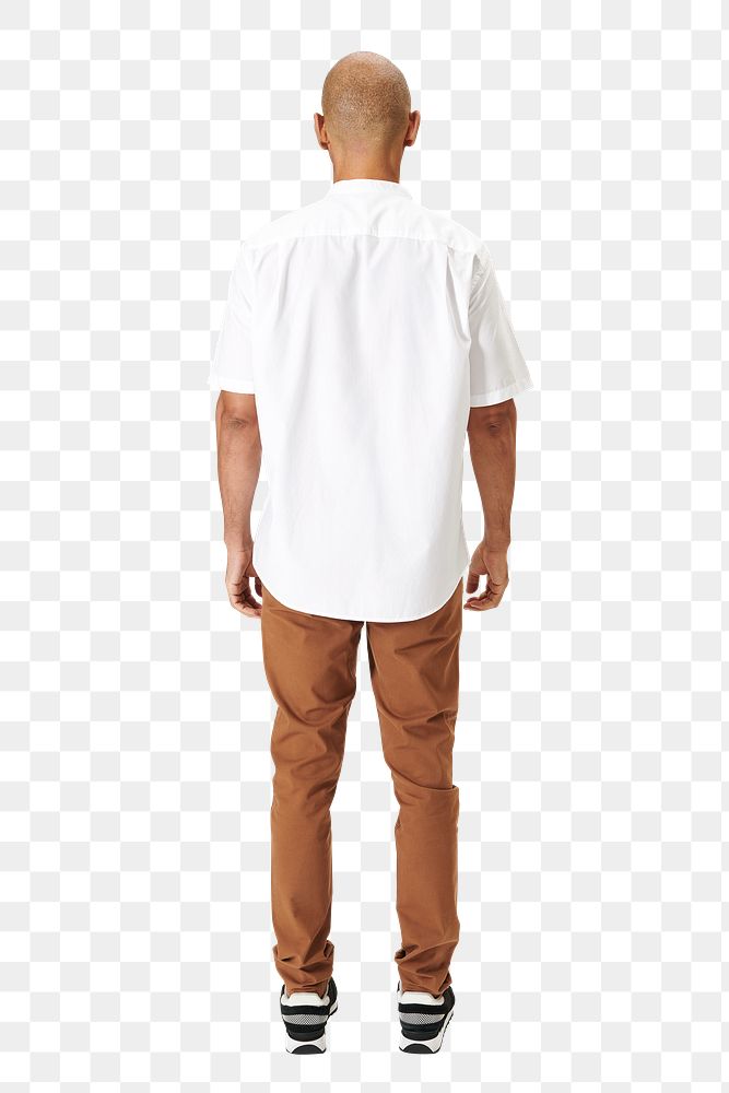 Png man in a white shirt mockup