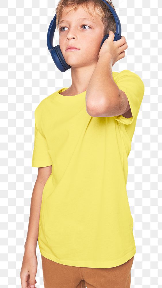Png boy with his headphones mockup