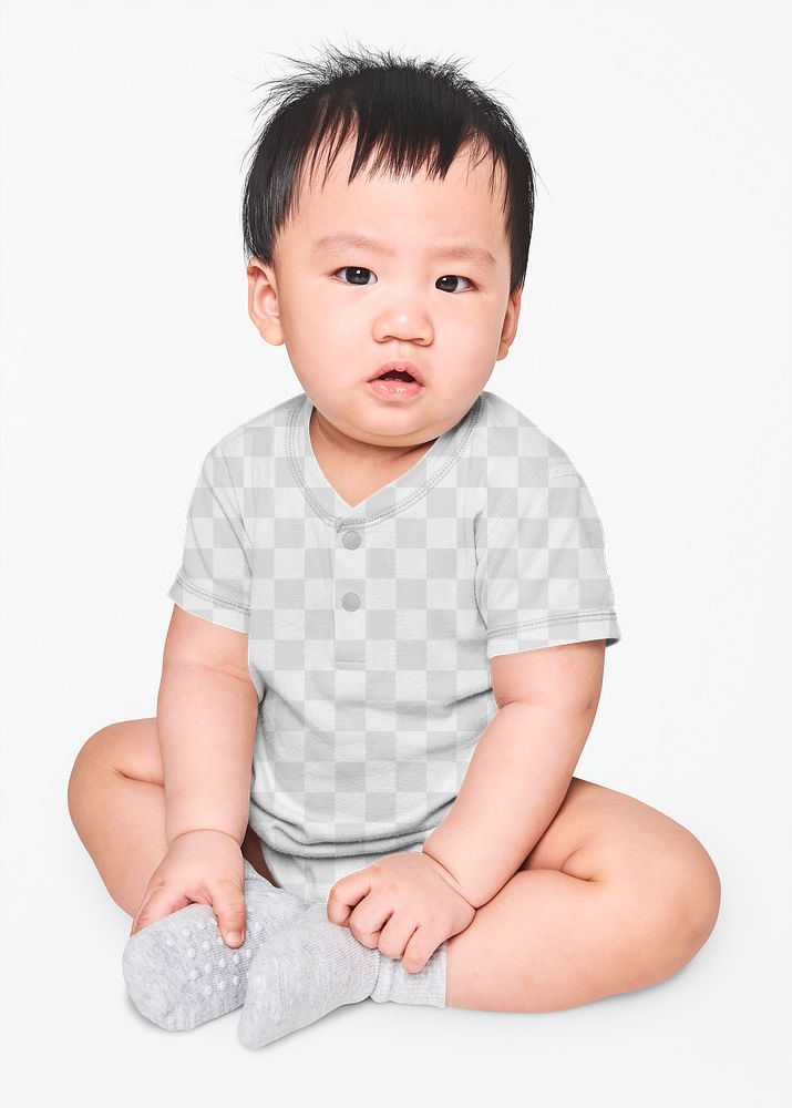 Baby's png clothing mockup in studio