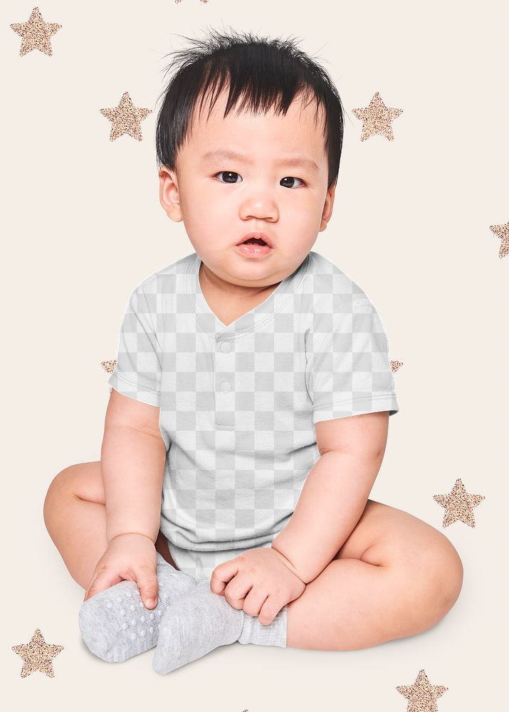 Baby's png clothing mockup in studio