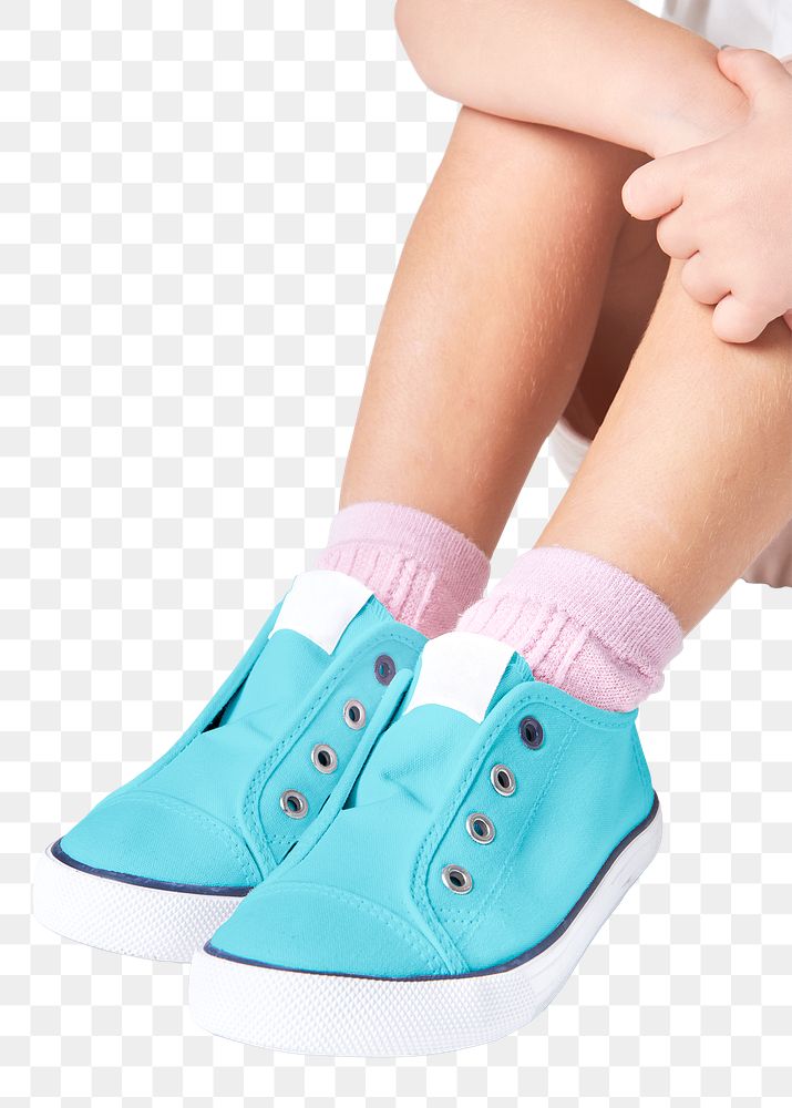 Girl png blue sneakers mockup kid fashion